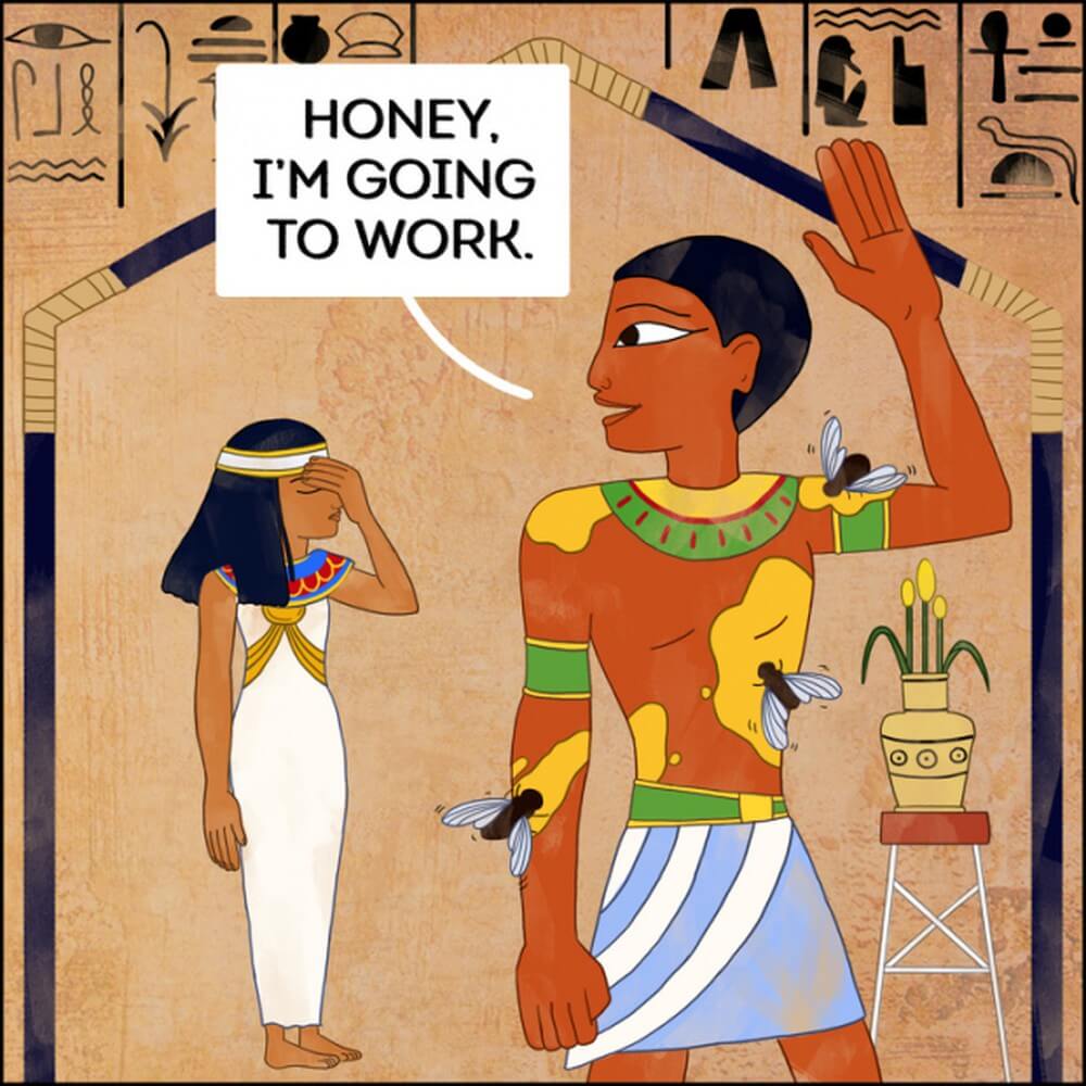 Nô lệ dùng thân cản ruồi cho pharaol